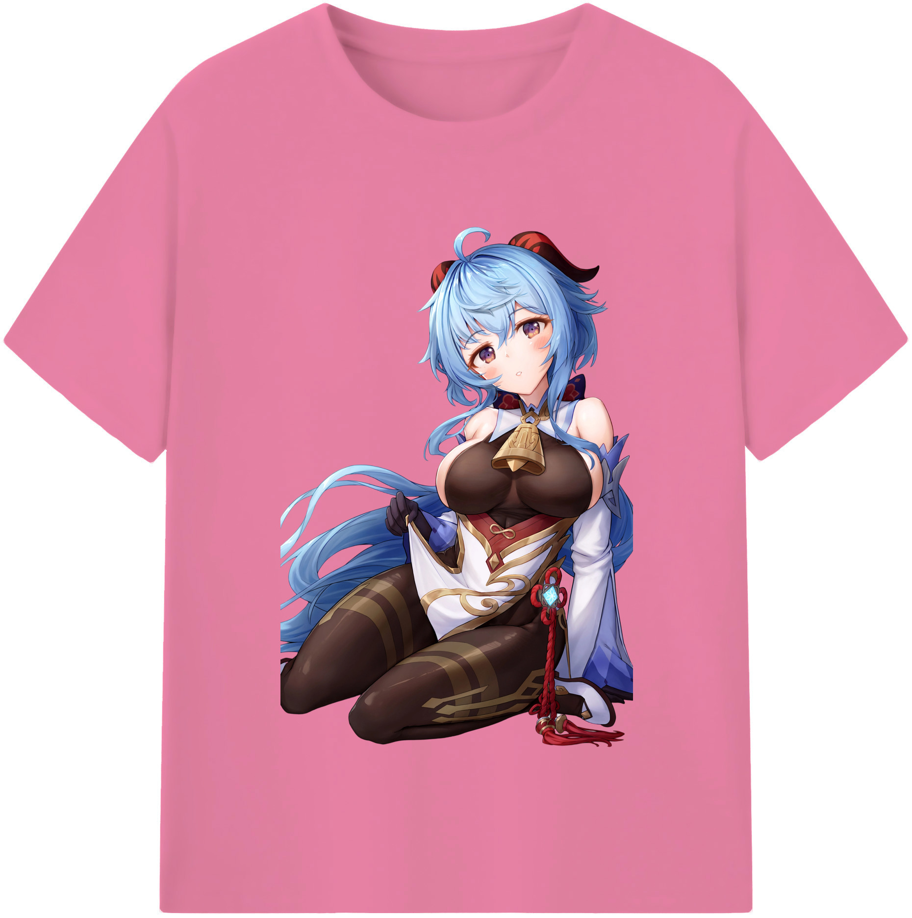 げんし神 甘雨 かんう genshin Ganyu 綿100％半袖Tシャツ（フロントプリント）